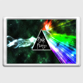 Магнит 45*70 с принтом PINK FLOYD в Белгороде, Пластик | Размер: 78*52 мм; Размер печати: 70*45 | music | pink floyd | the dark side of the moon | космос | луна | музыка | пинк флойд | призма | рок | треугольник | триангулярная призма