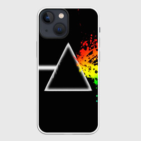 Чехол для iPhone 13 mini с принтом PINK FLOYD в Белгороде,  |  | music | pink floyd | the dark side of the moon | космос | луна | музыка | пинк флойд | призма | рок | треугольник | триангулярная призма