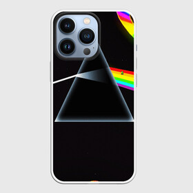 Чехол для iPhone 13 Pro с принтом PINK FLOYD в Белгороде,  |  | music | pink floyd | the dark side of the moon | космос | луна | музыка | пинк флойд | призма | рок | треугольник | триангулярная призма