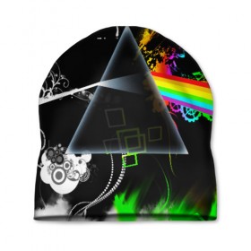 Шапка 3D с принтом PINK FLOYD в Белгороде, 100% полиэстер | универсальный размер, печать по всей поверхности изделия | music | pink floyd | the dark side of the moon | космос | луна | музыка | пинк флойд | призма | рок | треугольник | триангулярная призма