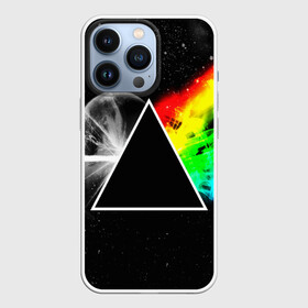 Чехол для iPhone 13 Pro с принтом PINK FLOYD в Белгороде,  |  | music | pink floyd | the dark side of the moon | космос | луна | музыка | пинк флойд | призма | рок | треугольник | триангулярная призма