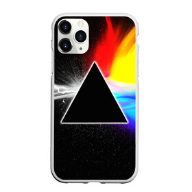 Чехол для iPhone 11 Pro Max матовый с принтом PINK FLOYD в Белгороде, Силикон |  | music | pink floyd | the dark side of the moon | космос | луна | музыка | пинк флойд | призма | рок | треугольник | триангулярная призма