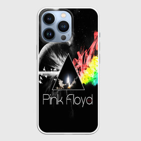 Чехол для iPhone 13 Pro с принтом PINK FLOYD в Белгороде,  |  | music | pink floyd | the dark side of the moon | космос | луна | музыка | пинк флойд | призма | рок | треугольник | триангулярная призма