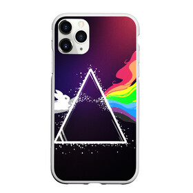 Чехол для iPhone 11 Pro матовый с принтом PINK FLOYD в Белгороде, Силикон |  | Тематика изображения на принте: music | pink floyd | the dark side of the moon | космос | луна | музыка | пинк флойд | призма | рок | треугольник | триангулярная призма