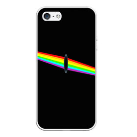 Чехол для iPhone 5/5S матовый с принтом PINK FLOYD в Белгороде, Силикон | Область печати: задняя сторона чехла, без боковых панелей | music | pink floyd | the dark side of the moon | космос | луна | музыка | пинк флойд | призма | рок | треугольник | триангулярная призма