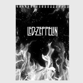 Скетчбук с принтом LED ZEPPELIN в Белгороде, 100% бумага
 | 48 листов, плотность листов — 100 г/м2, плотность картонной обложки — 250 г/м2. Листы скреплены сверху удобной пружинной спиралью | led zeppelin | джимми пейдж | лед зеппелин