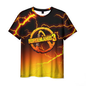 Мужская футболка 3D с принтом BORDERLANDS 3 в Белгороде, 100% полиэфир | прямой крой, круглый вырез горловины, длина до линии бедер | borderlands | borderlands 3 | hyperion | бордерлендс | гиперион