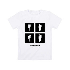 Детская футболка хлопок с принтом Billie Eilish в Белгороде, 100% хлопок | круглый вырез горловины, полуприлегающий силуэт, длина до линии бедер | billie | eilish | music | ocean eyes | pop | айлиш | беляш | билли | музыка | поп | эмо