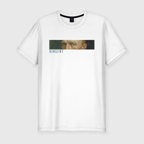 Мужская футболка премиум с принтом Vincent в Белгороде, 92% хлопок, 8% лайкра | приталенный силуэт, круглый вырез ворота, длина до линии бедра, короткий рукав | ван гог | импрессионизм | искусство | эстетика