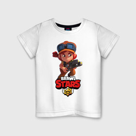 Детская футболка хлопок с принтом Brawl Stars в Белгороде, 100% хлопок | круглый вырез горловины, полуприлегающий силуэт, длина до линии бедер | Тематика изображения на принте: brawl | brawl stars | stars | бравл | бравл старс | браво старс | игра | компьютерная | онлайн | старс