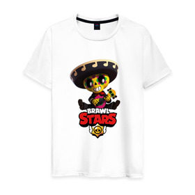 Мужская футболка хлопок с принтом Brawl Stars в Белгороде, 100% хлопок | прямой крой, круглый вырез горловины, длина до линии бедер, слегка спущенное плечо. | brawl | brawl stars | stars | бравл | бравл старс | браво старс | игра | компьютерная | онлайн | старс
