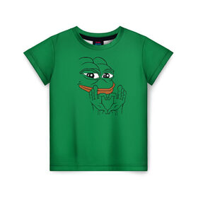 Детская футболка 3D с принтом PepeLove в Белгороде, 100% гипоаллергенный полиэфир | прямой крой, круглый вырез горловины, длина до линии бедер, чуть спущенное плечо, ткань немного тянется | Тематика изображения на принте: feels bad man | feels good man | pepe | pepe the frog | sad pepe | грустная лягушка | пепе