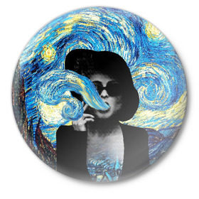 Значок с принтом Марла на картине Ван Гога в Белгороде,  металл | круглая форма, металлическая застежка в виде булавки | Тематика изображения на принте: ван гог | вангог | звездная ночь | картина | марла | марла сингер | модернизм | постмодерн | художник | экспонат | экспрессионизм