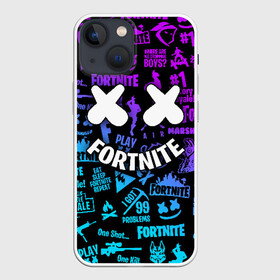 Чехол для iPhone 13 mini с принтом FORTNITE x MARSHMELLO в Белгороде,  |  | fortnite | fortnite 2 | fortnite x маршмелло | ikonik | marshmello | ninja | ninja streamer | иконик | ниндзя | фортнайт | фортнайт 2 | фортнайт глава 2