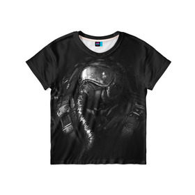 Детская футболка 3D с принтом Чернозём - Пилот в Белгороде, 100% гипоаллергенный полиэфир | прямой крой, круглый вырез горловины, длина до линии бедер, чуть спущенное плечо, ткань немного тянется | Тематика изображения на принте: reminor | киберпанк | чернозём