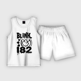 Детская пижама с шортами хлопок с принтом Blink 182 в Белгороде,  |  | blink | cheese | duck tape | filter | grilled | альтернативный | блинк | группа | дак тейп | марк хоппус | музыка | мэтт скиба | панк | поп | рок | скейт | трэвис баркер