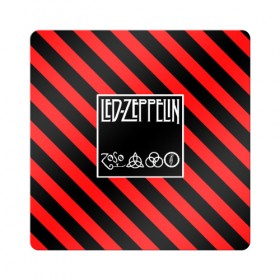 Магнит виниловый Квадрат с принтом Led Zeppelin в Белгороде, полимерный материал с магнитным слоем | размер 9*9 см, закругленные углы | Тематика изображения на принте: 