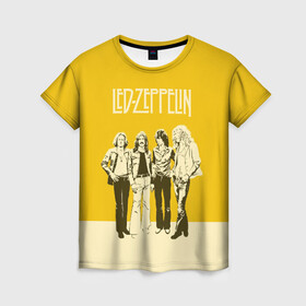 Женская футболка 3D с принтом Led Zeppelin в Белгороде, 100% полиэфир ( синтетическое хлопкоподобное полотно) | прямой крой, круглый вырез горловины, длина до линии бедер | led | led zep | led zeppelin | ledzep | lz | zoso | группа | джимми пейдж | джон генри бонэм | джон пол джонс | зосо | лед зепелен | лед зеппелин | ледзепелен | ледзеппелин | роберт плант | рок