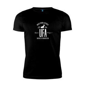 Мужская футболка премиум с принтом Уфа Iron в Белгороде, 92% хлопок, 8% лайкра | приталенный силуэт, круглый вырез ворота, длина до линии бедра, короткий рукав | башкирия | башкортостан | город | земфира | регион | уфа