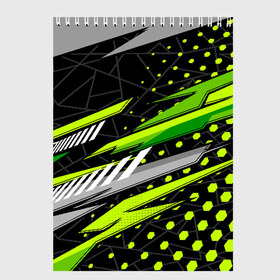 Скетчбук с принтом Black and Green в Белгороде, 100% бумага
 | 48 листов, плотность листов — 100 г/м2, плотность картонной обложки — 250 г/м2. Листы скреплены сверху удобной пружинной спиралью | texture | абстракция | граффити | краски | линии | текстура | уличный стиль | яркая
