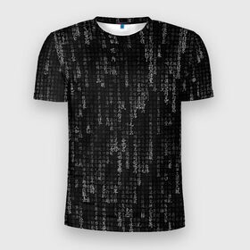 Мужская футболка 3D спортивная с принтом ПРОГРАММНЫЙ КОД НА ЯПОНСКОМ в Белгороде, 100% полиэстер с улучшенными характеристиками | приталенный силуэт, круглая горловина, широкие плечи, сужается к линии бедра | hugo weaving | pc | the matrix | код | компьютеры | матрица | матрица 4 | программист | программный код | цифры