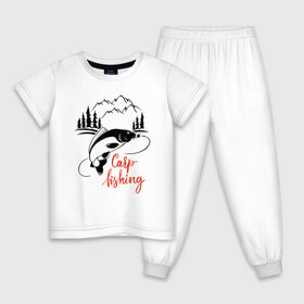 Детская пижама хлопок с принтом Carp fishing в Белгороде, 100% хлопок |  брюки и футболка прямого кроя, без карманов, на брюках мягкая резинка на поясе и по низу штанин
 | рыба | рыбак | рыбалка | снасти | увлечение | улов | хобби