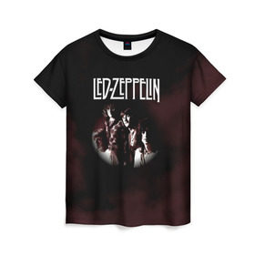 Женская футболка 3D с принтом Led Zeppelin в Белгороде, 100% полиэфир ( синтетическое хлопкоподобное полотно) | прямой крой, круглый вырез горловины, длина до линии бедер | led | led zep | led zeppelin | ledzep | lz | zoso | группа | джимми пейдж | джон генри бонэм | джон пол джонс | зосо | лед зепелен | лед зеппелин | ледзепелен | ледзеппелин | роберт плант | рок