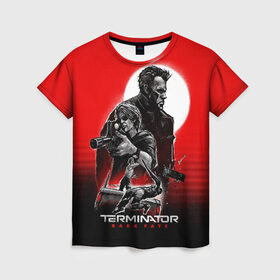 Женская футболка 3D с принтом Terminator: Dark Fate в Белгороде, 100% полиэфир ( синтетическое хлопкоподобное полотно) | прямой крой, круглый вырез горловины, длина до линии бедер | dark fate | sarah j. connor | t 800 | terminator | восстание машин | киборг | сара коннор | темные судьбы | терминатор