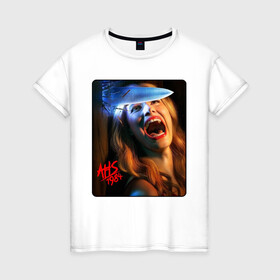 Женская футболка хлопок с принтом American Horror Story в Белгороде, 100% хлопок | прямой крой, круглый вырез горловины, длина до линии бедер, слегка спущенное плечо | 1984 | ahs | american horror story | американская история ужасов