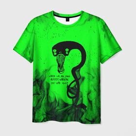 Мужская футболка 3D с принтом BILLIE EILISH - GHOUL в Белгороде, 100% полиэфир | прямой крой, круглый вырез горловины, длина до линии бедер | be | billie | billie eilish | blohsh | ghoul | билли | билли айлиш