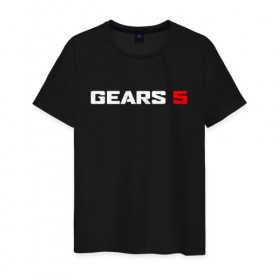 Мужская футболка хлопок с принтом GEARS 5 в Белгороде, 100% хлопок | прямой крой, круглый вырез горловины, длина до линии бедер, слегка спущенное плечо. | gears | gears 5 | gears of war | gears of war 5 | шестерёнки