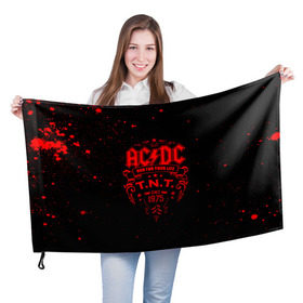 Флаг 3D с принтом AC/DC в Белгороде, 100% полиэстер | плотность ткани — 95 г/м2, размер — 67 х 109 см. Принт наносится с одной стороны | ac dc | acdc | acdc ас дс | австралийская | ангус янг | асдс | блюз | группа | крис слэйд | метал | молния | музыка | музыканты | певцы | рок | рок н ролл | стиви янг | хард | хардрок | эксл роуз