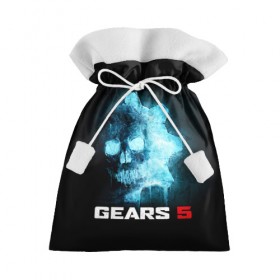 Подарочный 3D мешок с принтом GEARS 5 в Белгороде, 100% полиэстер | Размер: 29*39 см | Тематика изображения на принте: game | games | gears | gears 5 | gears of war | logo | shooter | symbol | war | боевик | вар | войны | гирс | гирс 5 | гирс оф вар | игра | игры | лого | логотип | символ | шестерни | шутер