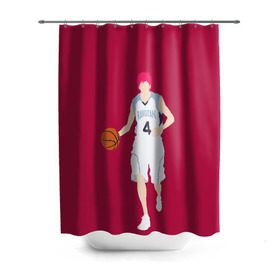 Штора 3D для ванной с принтом Seijuurou Akashi в Белгороде, 100% полиэстер | плотность материала — 100 г/м2. Стандартный размер — 146 см х 180 см. По верхнему краю — пластиковые люверсы для креплений. В комплекте 10 пластиковых колец | akashi | basket | basketball | kuroko | kuroko no basket | seijuurou | акаши | баскетбол | куроко | сэйджуро