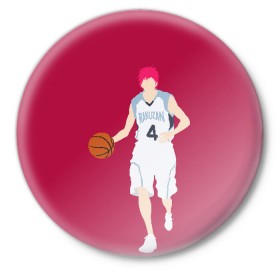 Значок с принтом Seijuurou Akashi в Белгороде,  металл | круглая форма, металлическая застежка в виде булавки | akashi | basket | basketball | kuroko | kuroko no basket | seijuurou | акаши | баскетбол | куроко | сэйджуро