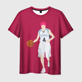 Мужская футболка 3D с принтом Seijuurou Akashi в Белгороде, 100% полиэфир | прямой крой, круглый вырез горловины, длина до линии бедер | akashi | basket | basketball | kuroko | kuroko no basket | seijuurou | акаши | баскетбол | куроко | сэйджуро