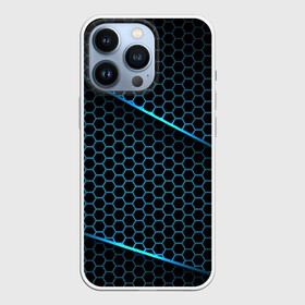 Чехол для iPhone 13 Pro с принтом Неоновая броня в Белгороде,  |  | abstract | black | carbon | cars | diy | fiber | hexagon | hi tech | psybient | psychill | skyrim | to | vinyl | wot | броня | карбон | металл | соты | сталь | форма | шестиугольник