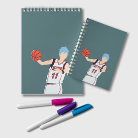 Блокнот с принтом Tetsuya Kuroko в Белгороде, 100% бумага | 48 листов, плотность листов — 60 г/м2, плотность картонной обложки — 250 г/м2. Листы скреплены удобной пружинной спиралью. Цвет линий — светло-серый
 | Тематика изображения на принте: basket | basketball | kuroko | kuroko no basket | phantom | tetsu | tetsuya | баскетбол | куроко | тэцу | тэцуя | фантом
