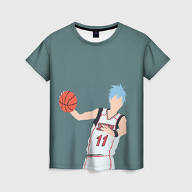 Женская футболка 3D с принтом Tetsuya Kuroko в Белгороде, 100% полиэфир ( синтетическое хлопкоподобное полотно) | прямой крой, круглый вырез горловины, длина до линии бедер | basket | basketball | kuroko | kuroko no basket | phantom | tetsu | tetsuya | баскетбол | куроко | тэцу | тэцуя | фантом