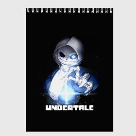 Скетчбук с принтом Undertale в Белгороде, 100% бумага
 | 48 листов, плотность листов — 100 г/м2, плотность картонной обложки — 250 г/м2. Листы скреплены сверху удобной пружинной спиралью | sans | undertale | андертале | андертейл | игра | подземная история | подземная сказка | санс | ундертале