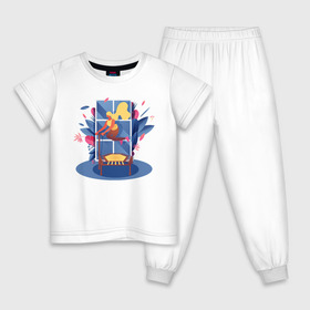 Детская пижама хлопок с принтом Trampoline aerobics в Белгороде, 100% хлопок |  брюки и футболка прямого кроя, без карманов, на брюках мягкая резинка на поясе и по низу штанин
 | 