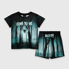 Детский костюм с шортами 3D с принтом Призрак в лесу в Белгороде,  |  | Тематика изображения на принте: come to me | deat | die | деревья | иди ко мне | лес | магия | ночь | отвали | приведение | призрак | рука | туман | ужас | ужастик | ужасы