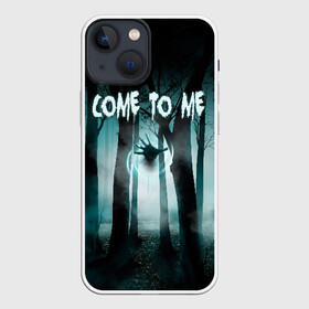 Чехол для iPhone 13 mini с принтом Призрак в лесу в Белгороде,  |  | Тематика изображения на принте: come to me | deat | die | деревья | иди ко мне | лес | магия | ночь | отвали | приведение | призрак | рука | туман | ужас | ужастик | ужасы