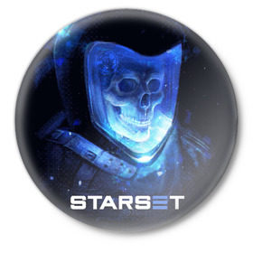 Значок с принтом Starset в Белгороде,  металл | круглая форма, металлическая застежка в виде булавки | logo | rock | starset | лого | рок | старсет