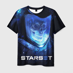 Мужская футболка 3D с принтом Starset в Белгороде, 100% полиэфир | прямой крой, круглый вырез горловины, длина до линии бедер | logo | rock | starset | лого | рок | старсет