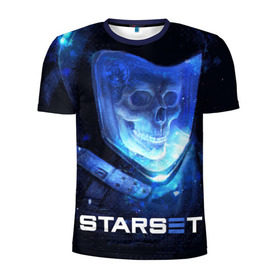 Мужская футболка 3D спортивная с принтом Starset в Белгороде, 100% полиэстер с улучшенными характеристиками | приталенный силуэт, круглая горловина, широкие плечи, сужается к линии бедра | logo | rock | starset | лого | рок | старсет