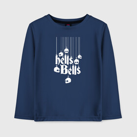 Детский лонгслив хлопок с принтом Hells Bells в Белгороде, 100% хлопок | круглый вырез горловины, полуприлегающий силуэт, длина до линии бедер | ac dc | acdc | acdc ас дс | австралийская | ангус янг | асдс | блюз | группа | крис слэйд | метал | молния | музыка | певцы | рок | рок н ролл | стиви янг | хард | хардрок | эксл роуз