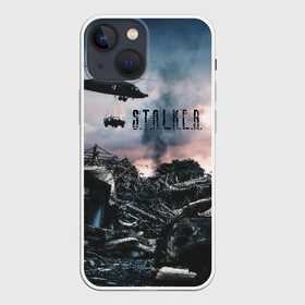 Чехол для iPhone 13 mini с принтом S.T.A.L.K.E.R   Чернобыль в Белгороде,  |  | Тематика изображения на принте: s.t.a.l.k.e.r | stalker | вертолет | город призрак | радиация | разруха | разрушенный город | сталкер | чернобыль