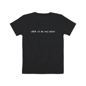 Детская футболка хлопок с принтом BILLIE EILISH (НА СПИНЕ) в Белгороде, 100% хлопок | круглый вырез горловины, полуприлегающий силуэт, длина до линии бедер | Тематика изображения на принте: be | billie | billie eilish | blohsh | ghoul | билли | билли айлиш