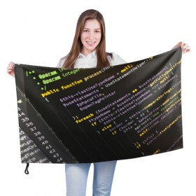 Флаг 3D с принтом ПРОГРАММНЫЙ КОД в Белгороде, 100% полиэстер | плотность ткани — 95 г/м2, размер — 67 х 109 см. Принт наносится с одной стороны | hugo weaving | pc | the matrix | код | компьютеры | матрица | матрица 4 | программист | программный код | цифры